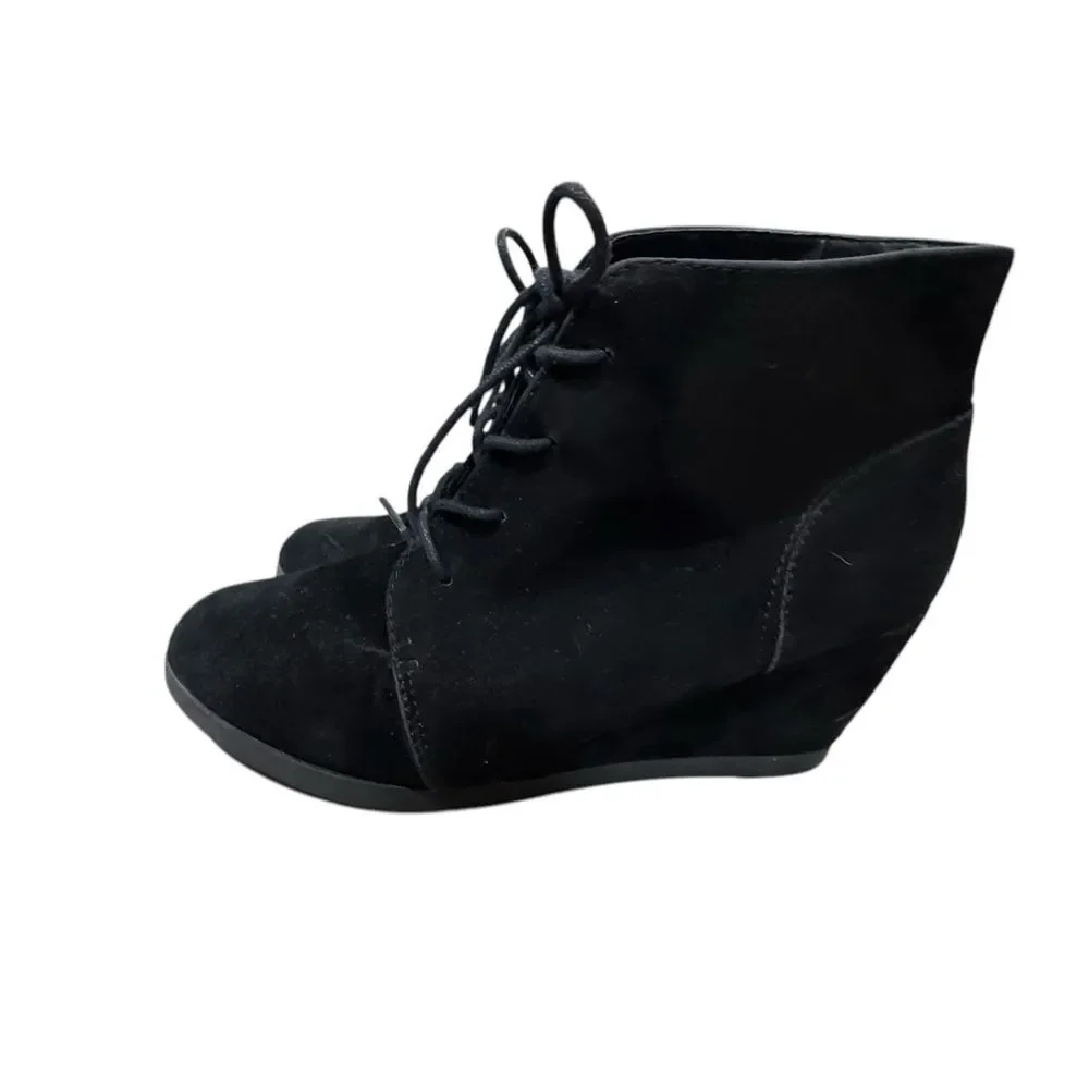 Madden Girl Women's Black Wedge Ankle Boots, Size 9